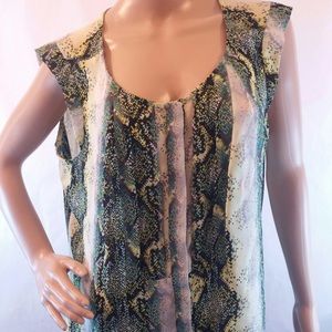 Worthington green dressy button down tank 1x